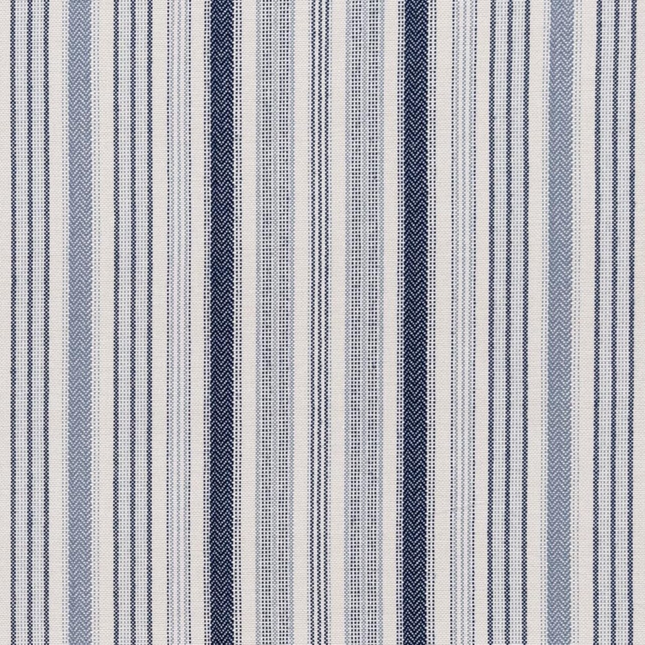 Blue Stain Resistant Performance Pet Friendly Stripe Woven Pattern Upholstery Fabric by The Yard - SKU: Agilar Nautical